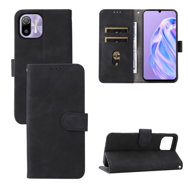 Black leather magnetic flip phone case with card slots and folding stand