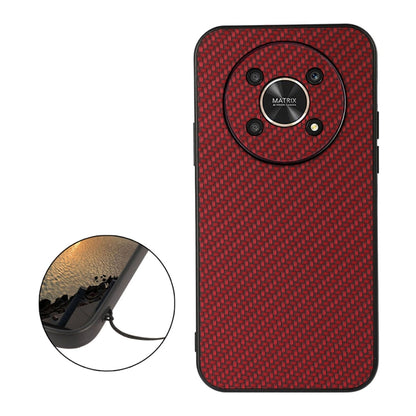 Red carbon fiber texture shockproof phone case with camera ring, Honor X30/X40 GT