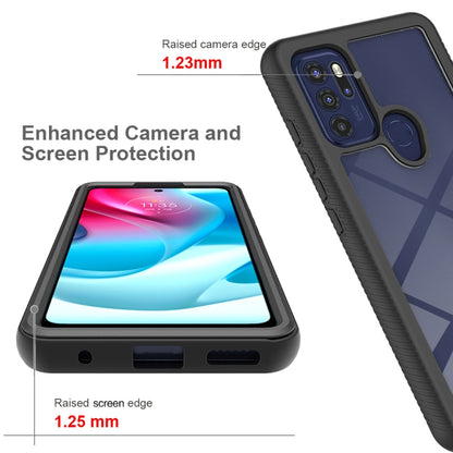 Black PC + TPU phone case with raised camera and screen edges for protection