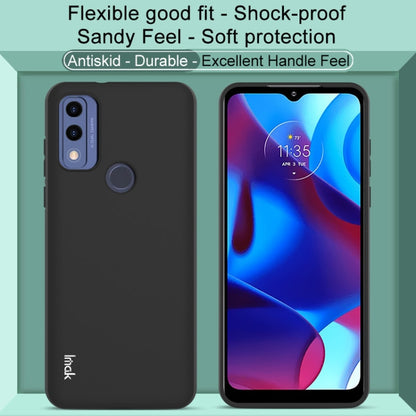 Black frosted TPU phone case with raised edges and front screen opening