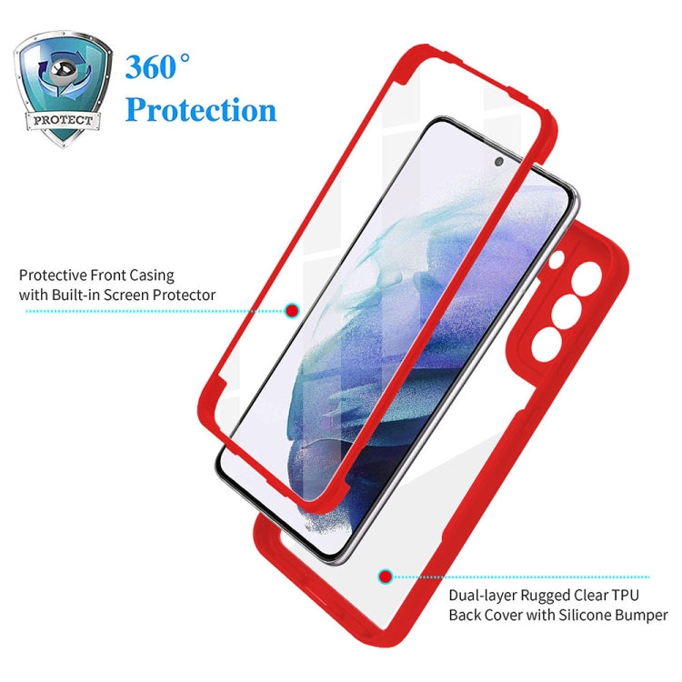 Red shockproof phone case with front screen protector and camera openings