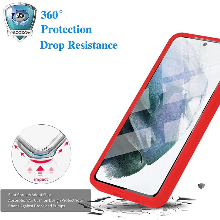 Red shockproof phone case with impact-resistant edges and screen coverage