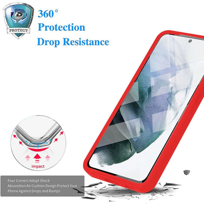 Red shockproof phone case with impact-resistant edges and screen coverage