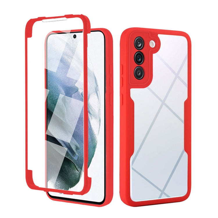 Red acrylic TPU phone case with 360° full coverage, front and back protection