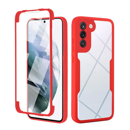 Red acrylic TPU phone case with 360° full coverage, front and back protection