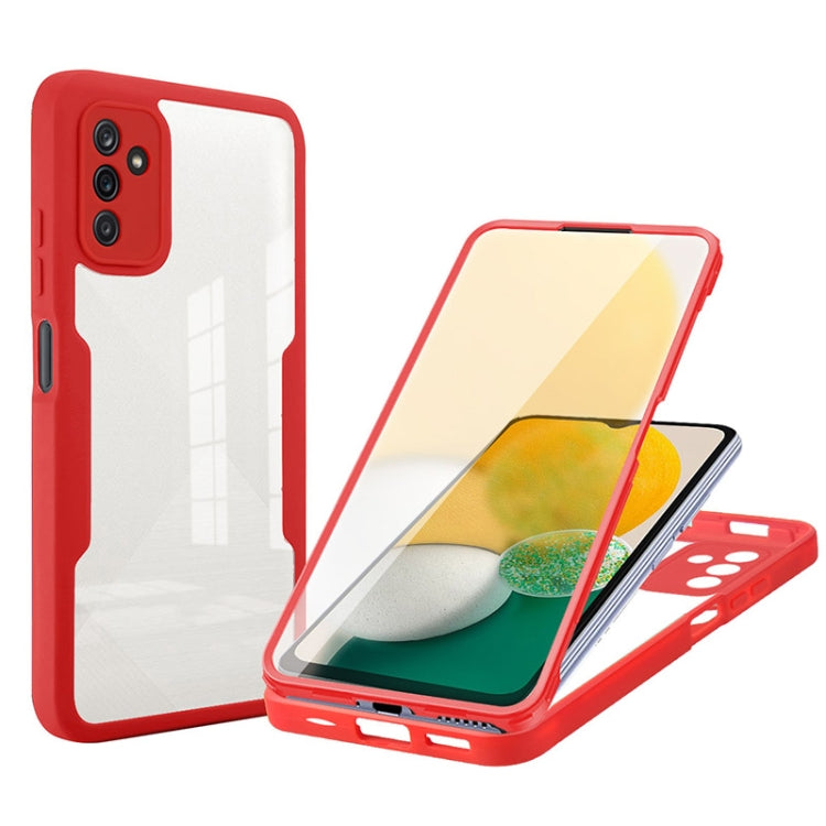 Red acrylic TPU phone case with 360° full coverage, raised camera and buttons