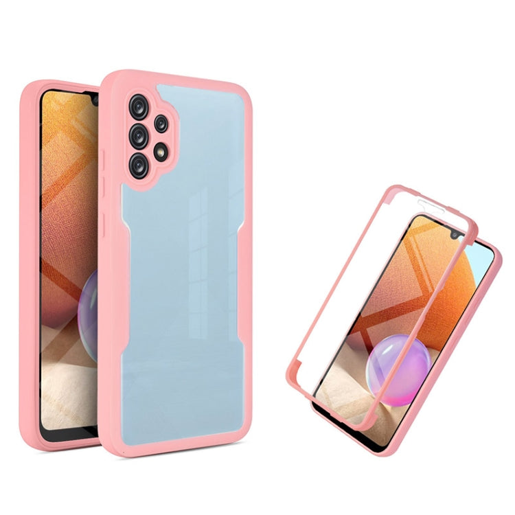 Light pink acrylic TPU phone case with 360° full coverage, shockproof edge protection