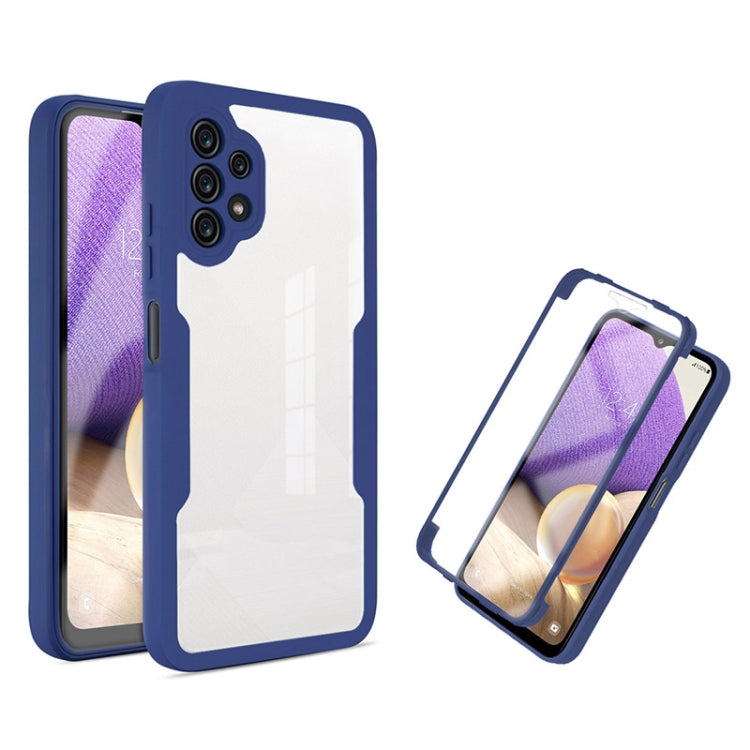 Blue and white shockproof phone case with camera cutouts and full-coverage fit
