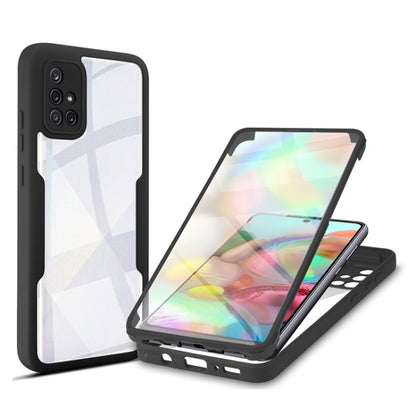 Shockproof full-coverage phone case with black frame and clear screen cover