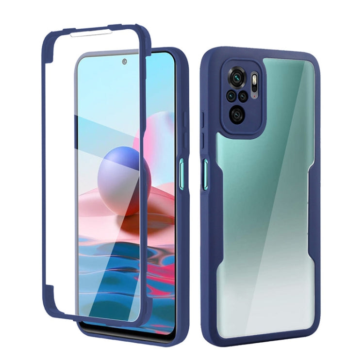 Navy blue shockproof phone case with clear front cover, dual cameras cutout, full-body protection