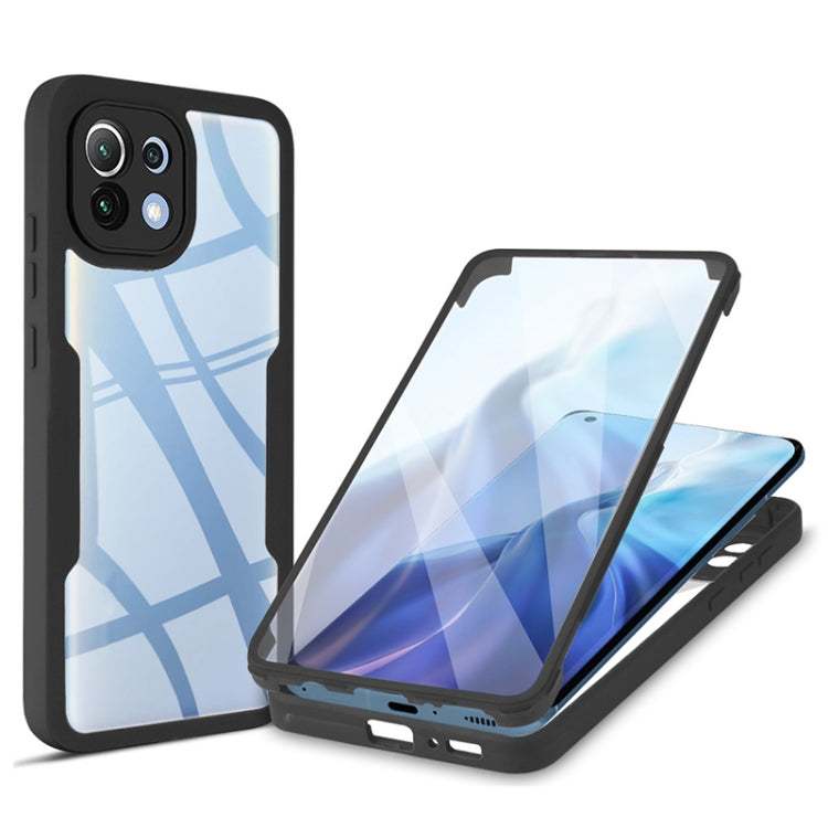 Black acrylic and TPU phone case with 360° coverage and clear screen protector