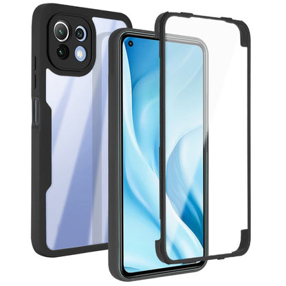 Black acrylic and TPU phone case with 360° coverage and clear screen protector