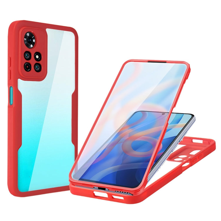 Red acrylic and TPU shockproof phone case with 360° full-coverage screen shield
