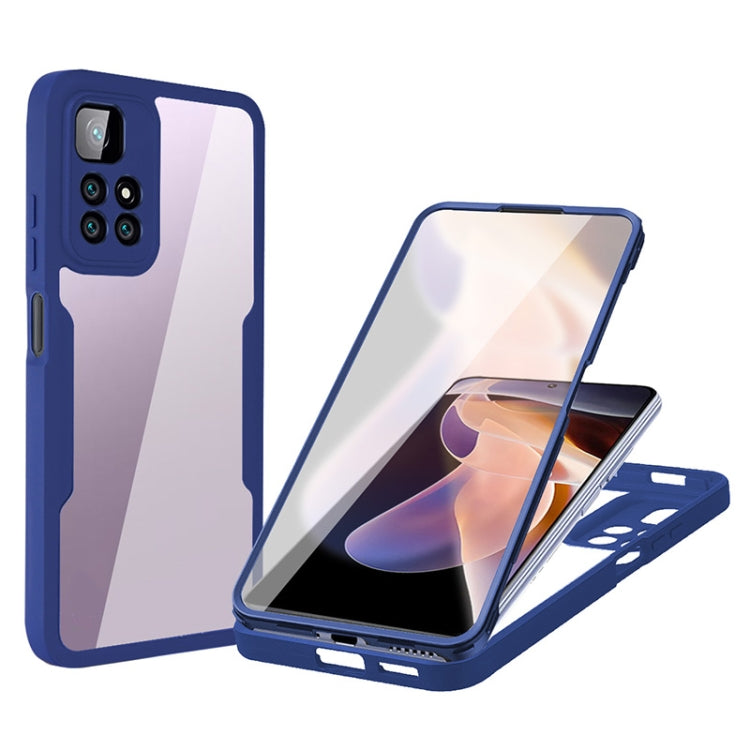Blue acrylic and TPU shockproof phone case with 360° full-coverage screen shield