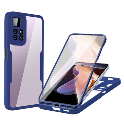 Blue acrylic and TPU shockproof phone case with 360° full-coverage screen shield