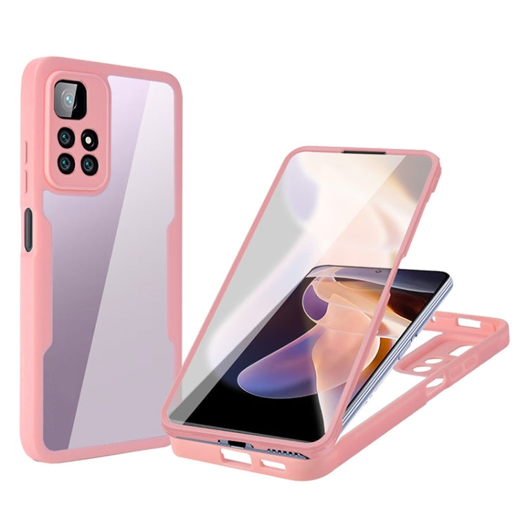 Pink acrylic and TPU shockproof phone case with 360° full-coverage screen shield