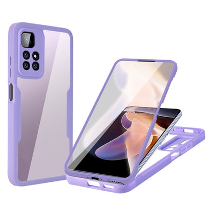 Purple acrylic and TPU shockproof phone case with 360° full-coverage screen shield