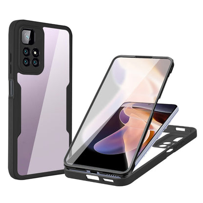 Black acrylic and TPU shockproof phone case with 360° full-coverage screen shield