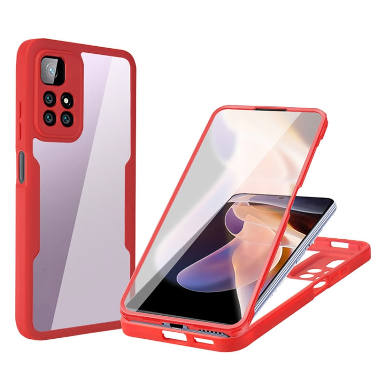 Red acrylic and TPU shockproof phone case with 360° full-coverage screen shield