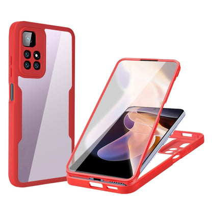 Red acrylic and TPU shockproof phone case with 360° full-coverage screen shield