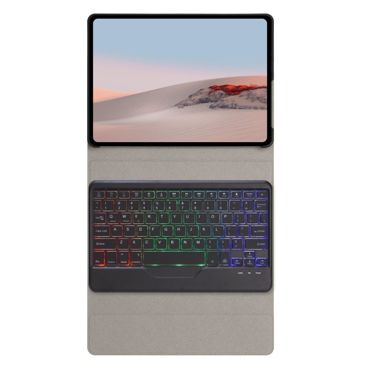 Bluetooth keyboard folio case with tri-color backlit keys and tablet display screen