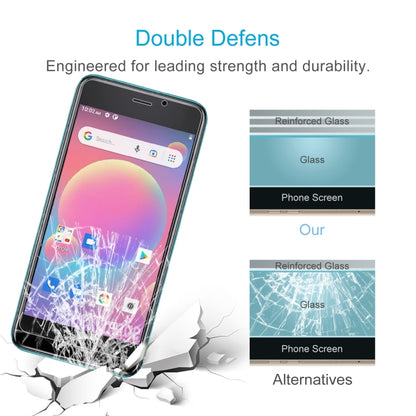 Tempered glass screen protector set showing strengthened glass versus phone screen