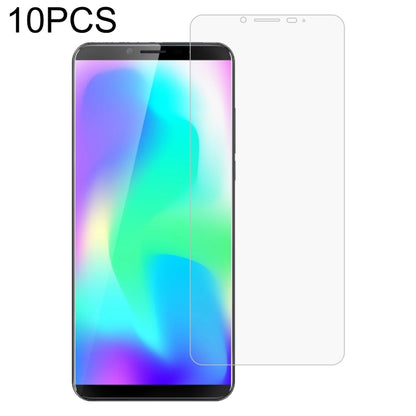 Tempered glass screen protector film laid over smartphone front display area