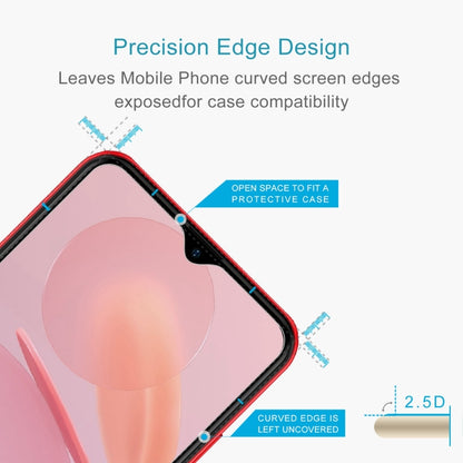 2.5D tempered glass screen protector showing curved edge compatibility on phone