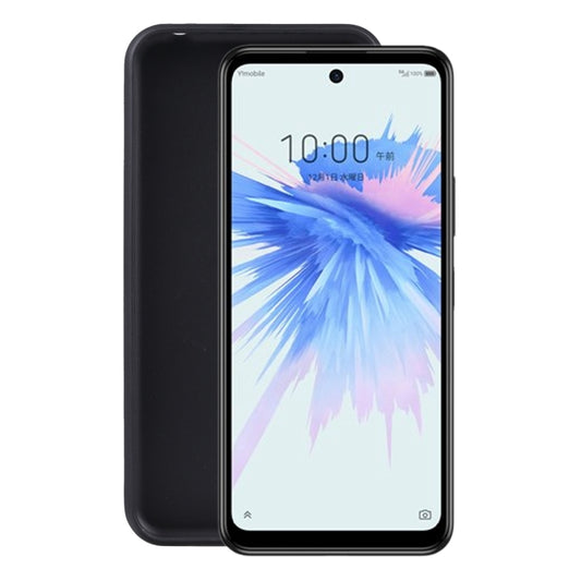 Black TPU phone case with raised edges and cutouts for speaker and camera
