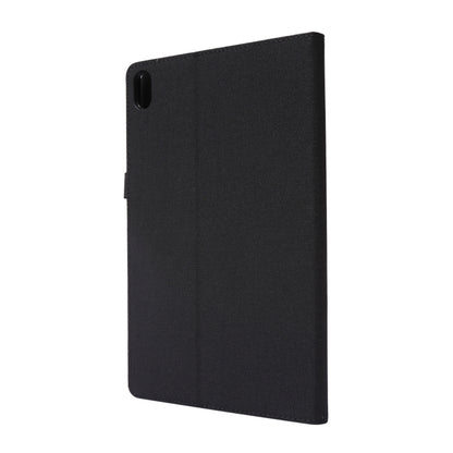 Black fabric PU tablet case for Nokia T20, back view with camera cutout