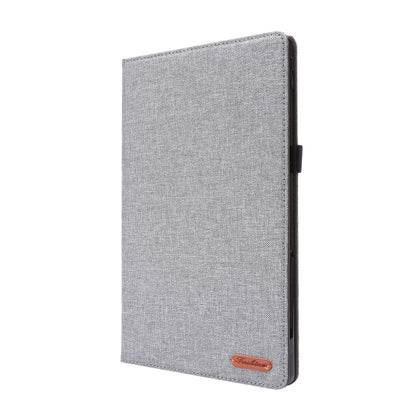 Grey fabric PU tablet case for Nokia T20, front cover with magnetic closure