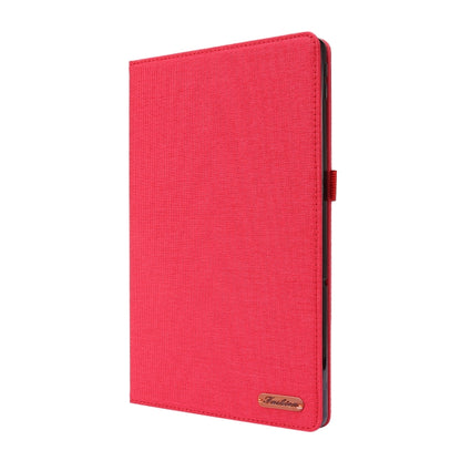 Red fabric PU tablet case for Nokia T20, front cover with magnetic closure