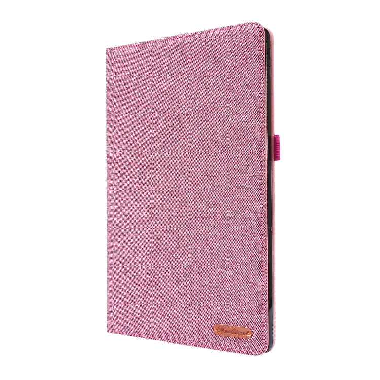 Rose red fabric PU tablet case for Nokia T20, front cover with magnetic closure