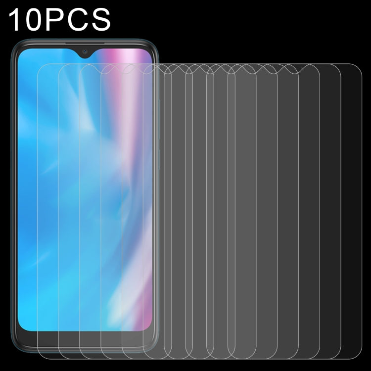10-pack clear 2.5D 9H tempered glass screen protector sheets for a phone front