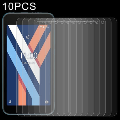 10-pack clear 2.5D tempered glass screen protectors shown over smartphone display