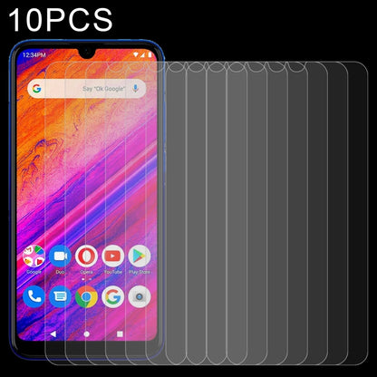 Clear 2.5D tempered glass screen protectors, 10-pack; multiple protectors shown