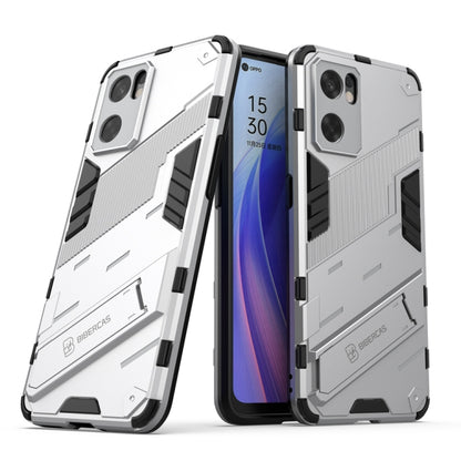 Punk armor phone case with TPU shockproof design, white and black with camera cutouts.