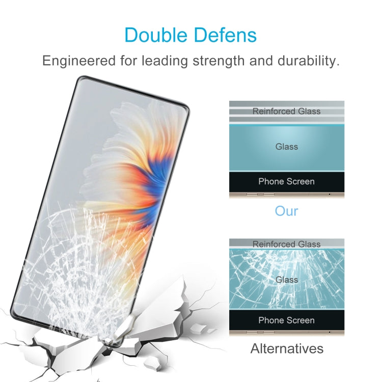 Tempered glass screen protector film shown with reinforced durability against impact