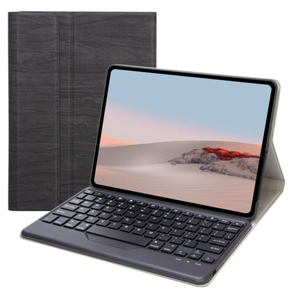 Black tree-texture leather case with attached Bluetooth keyboard and tablet stand