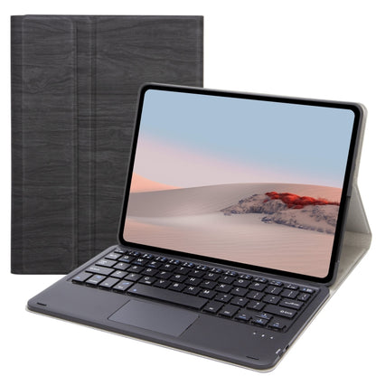 Dark gray leather keyboard case with touchpad, foldable stand and tablet screen