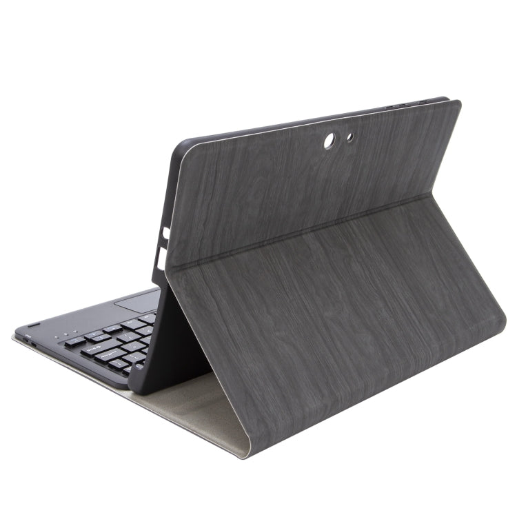Dark gray wood-texture leather stand case for tablet and keyboard
