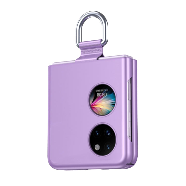Huawei P50 Pocket phone case in purple with ribbon lanyard strap and dual camera cutouts