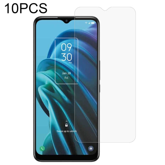 10-pack 2.5D tempered glass screen protectors fitted on a smartphone display