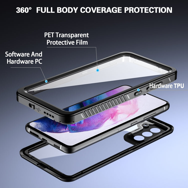Black shockproof waterproof phone case with full-body coverage and precise button openings