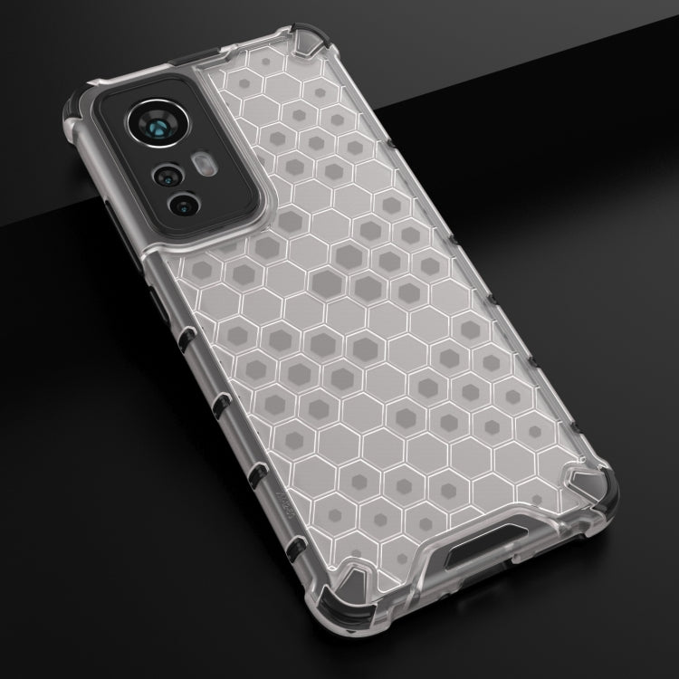 Clear hex honeycomb shockproof phone case with dark bumper edges