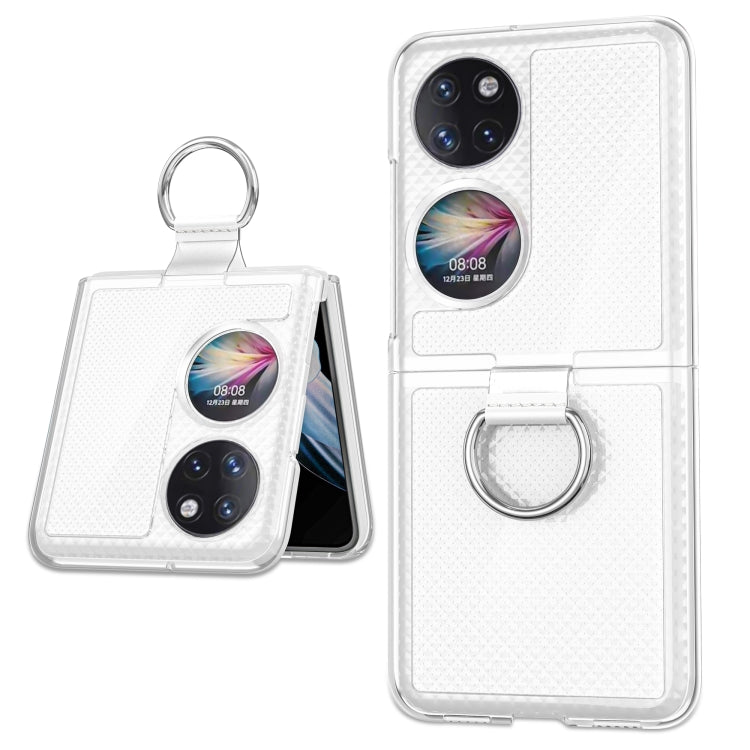 Clear phone case with circular ring holder and raised camera cutouts
