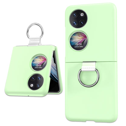 Light green phone case with circular ring holder and camera cutouts