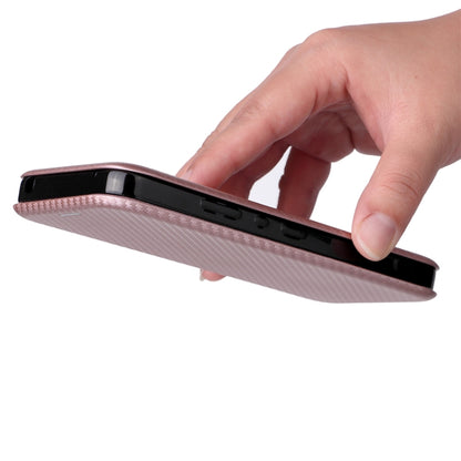 Pink magnetic flip phone case showing thin flip cover and protected edges.