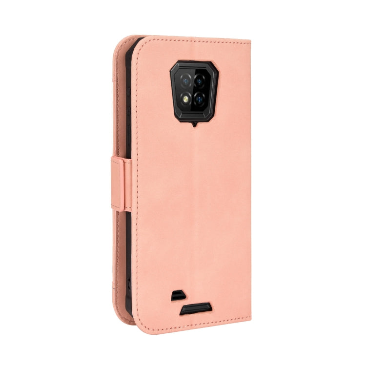 Pink flip leather phone case with camera cutout and side strap detail