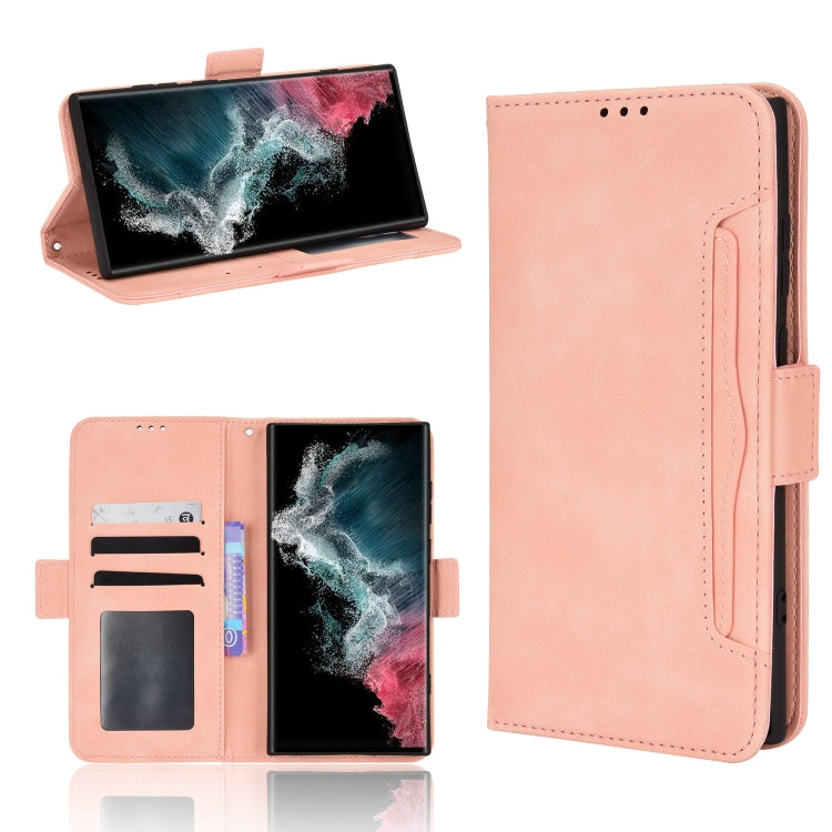 Pink leather-look wallet phone case with flip cover, inner card slots, and hand strap.